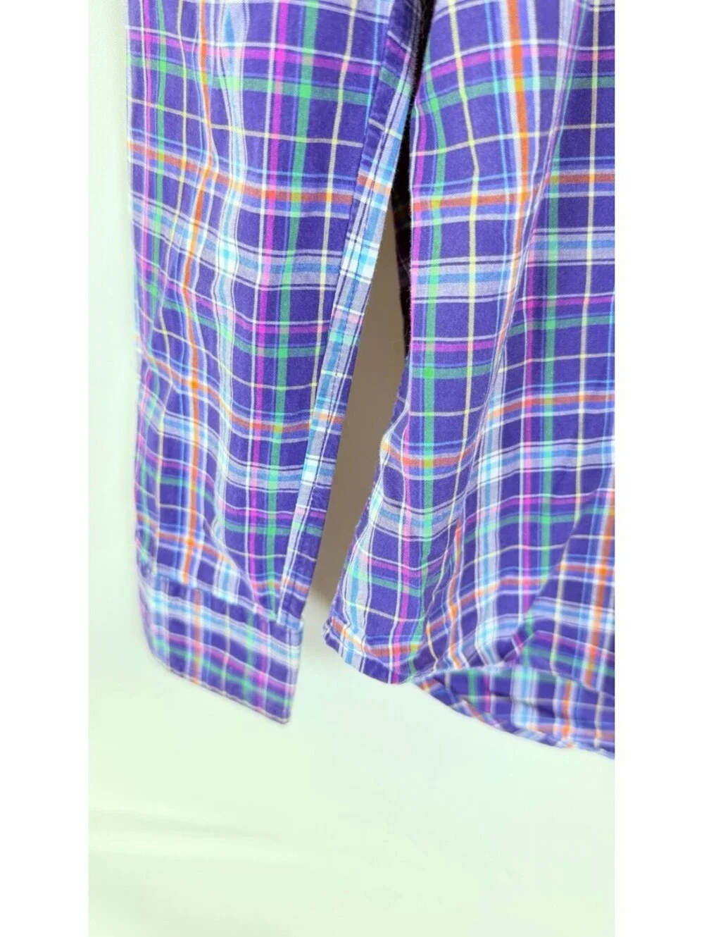 Ralph Lauren Shirt Boys Blue Pink Plaid Long Sleeve Button Up Casual Sz 7 Preppy